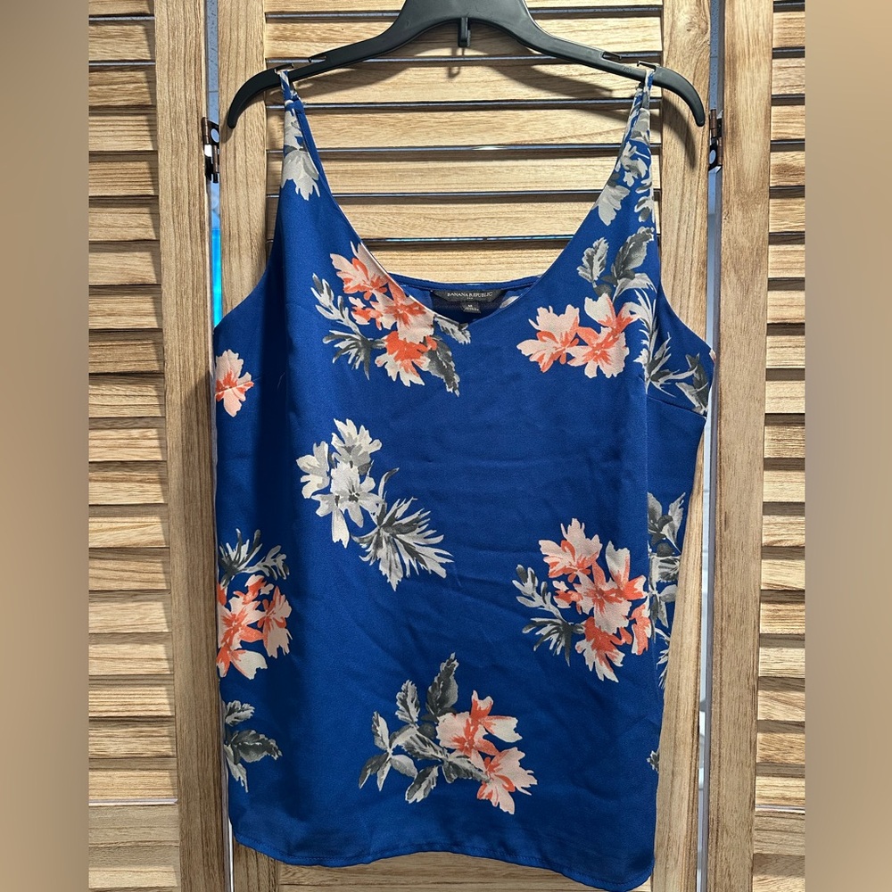 Banana Republic Blue Floral Tank Top